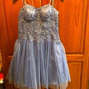 BCX Junior size 15 Blue lace and sequined dress